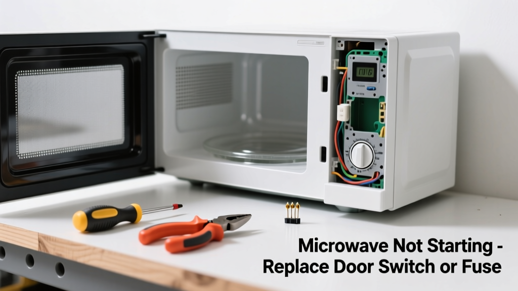 Microwave Not Starting? Replace the Door Switch or Fuse