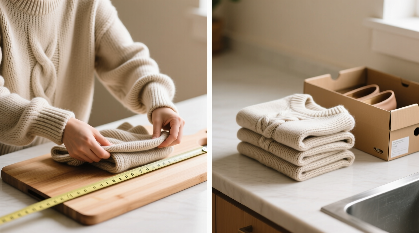 closet organization tips fold knit sweaters without shoulder bumps