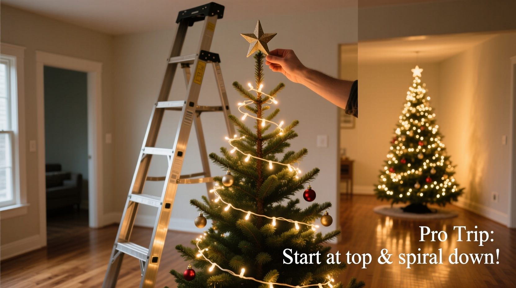 how to wrap a christmas tree with lights before adding ornaments properly