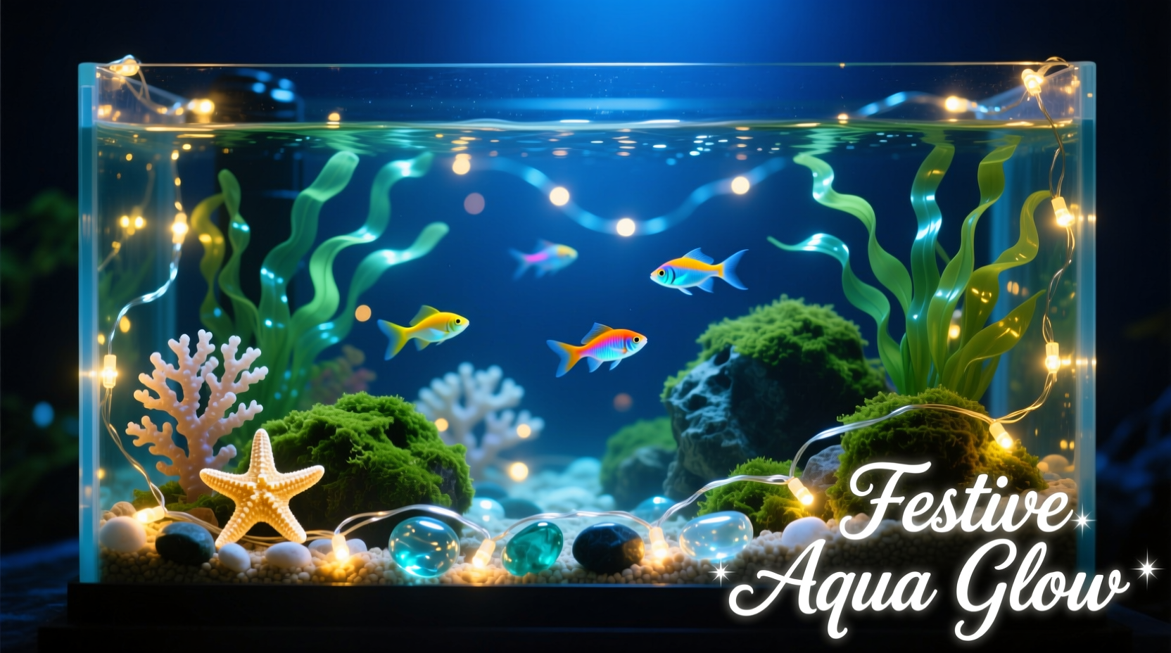 can you use fairy lights in a fish tank as festive aquarium decor