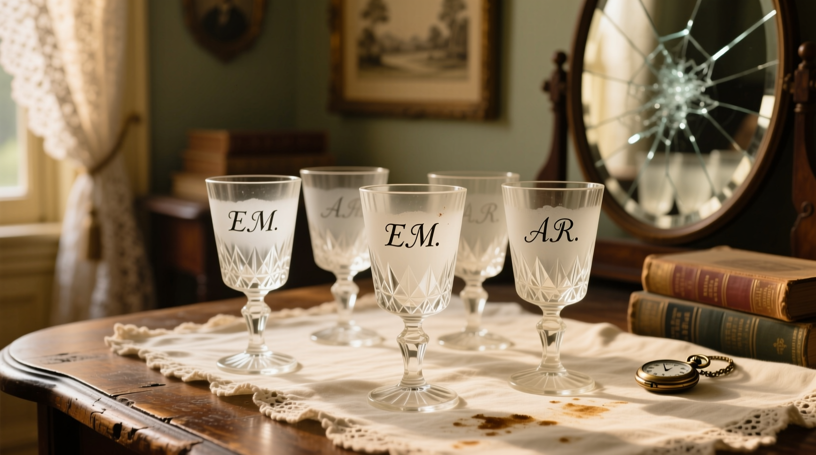 cordial glasses with engraved initials sentimental or outdated