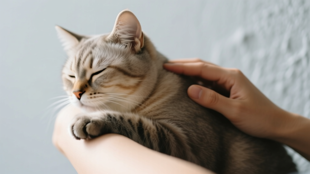 Cat Paw Holding Your Arm During Petting: Enjoy