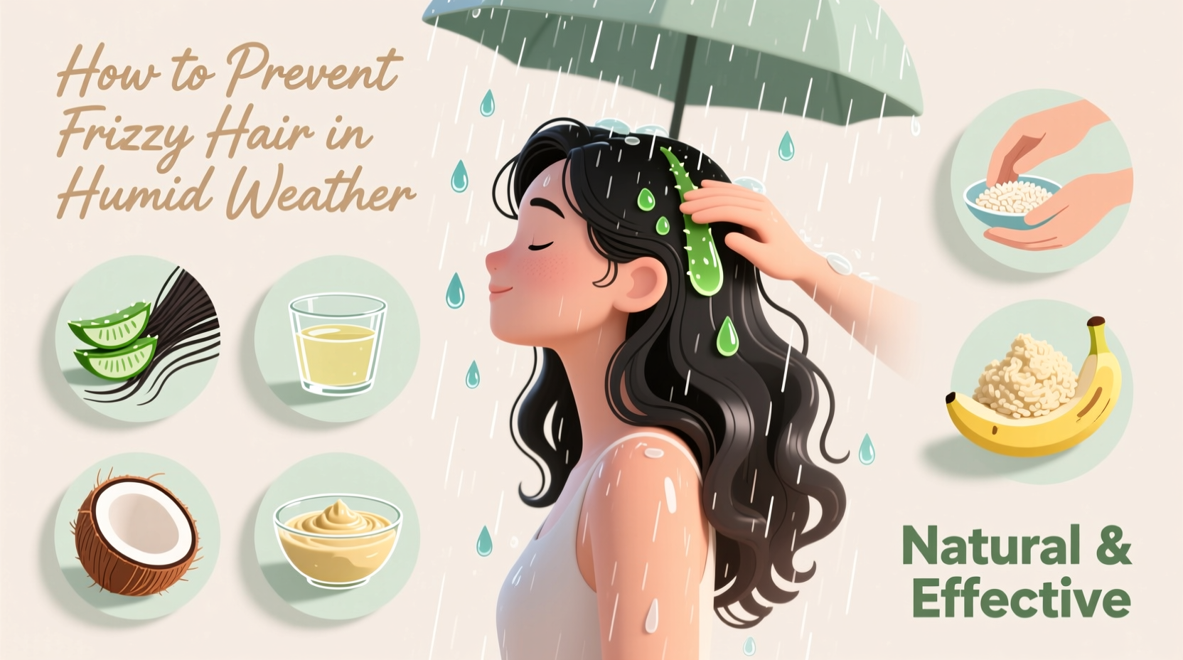 how to prevent frizzy hair in humid weather using natural remedies