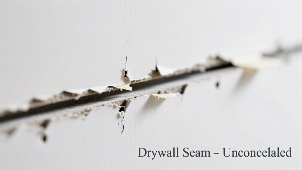 Drywall Seam Visible and Not Concealed at All