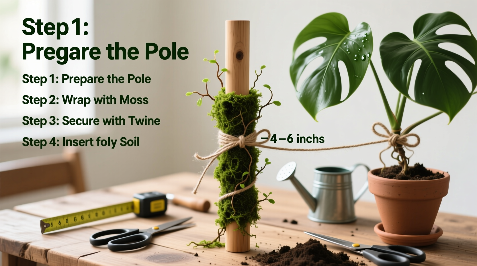 DIY Moss Pole for Monstera in 5 Steps | TheHomeSprouts