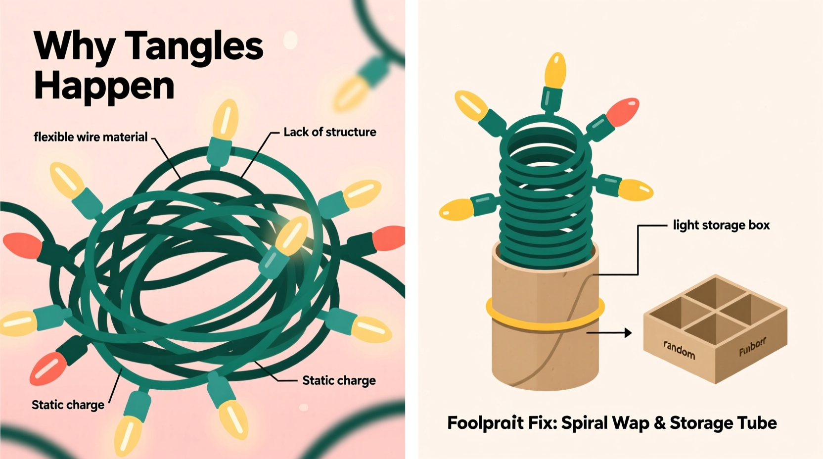 why do christmas lights tangle so easily and is there a foolproof method