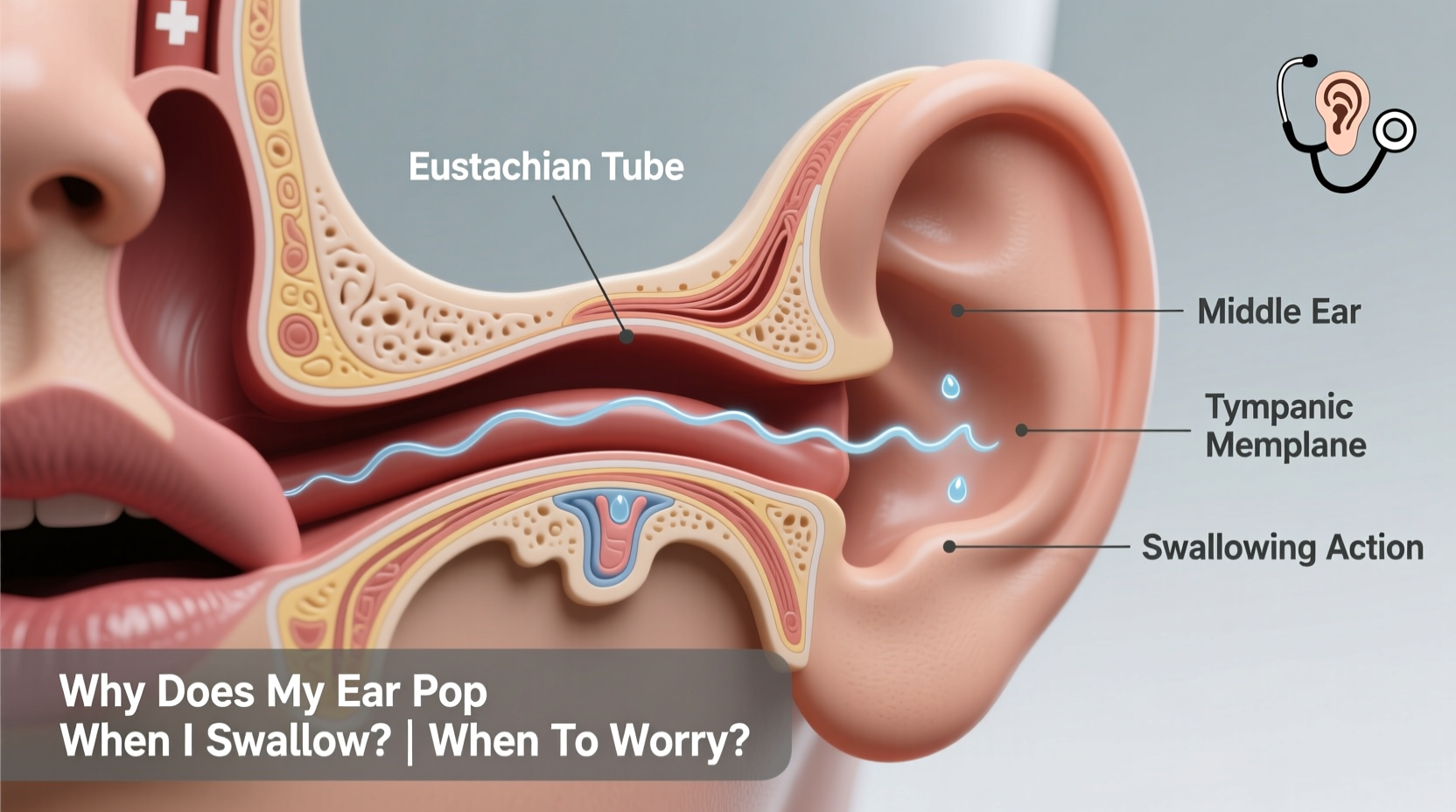why does my ear pop when i swallow and when should you worry