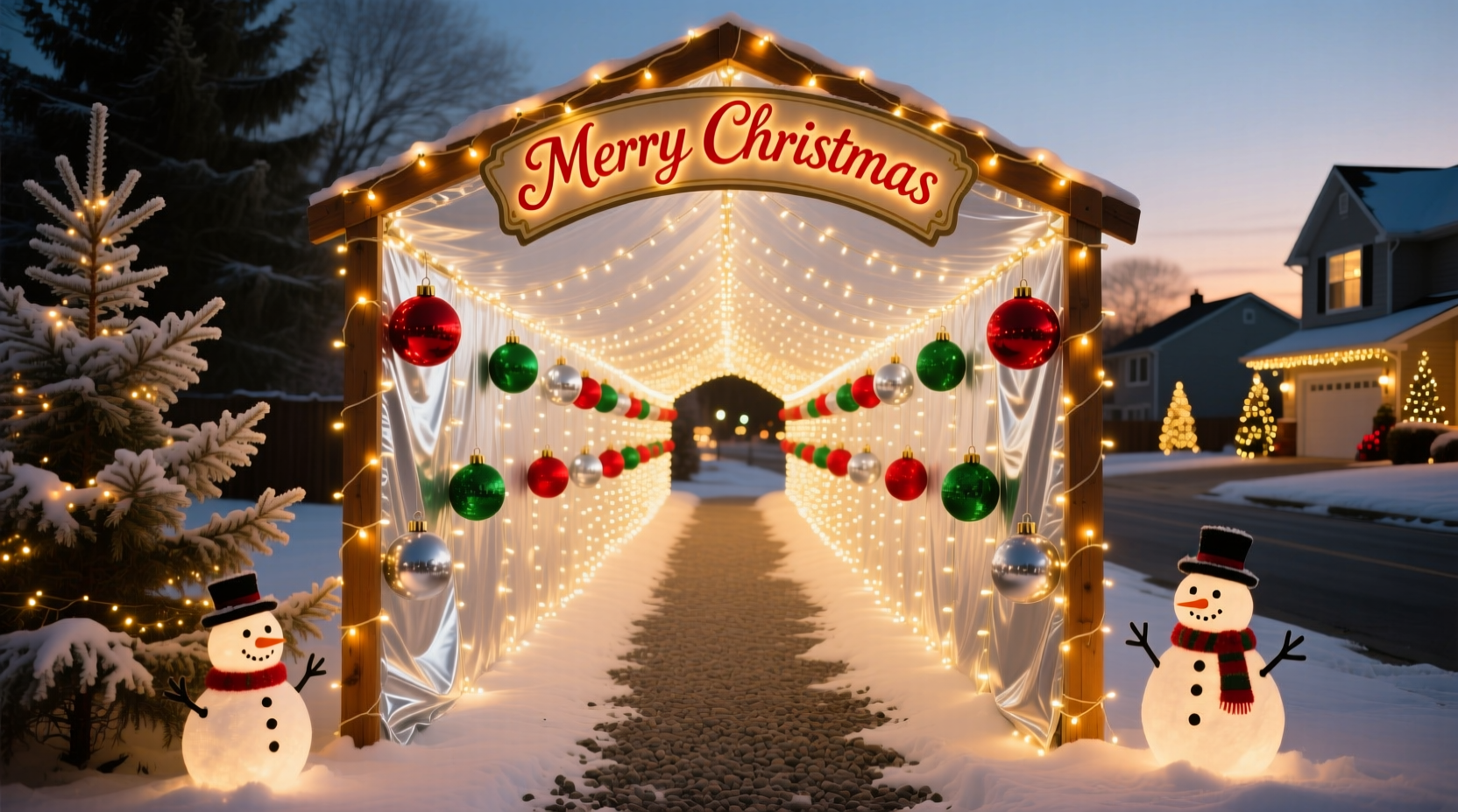 how to build a christmas light tunnel for front yard display