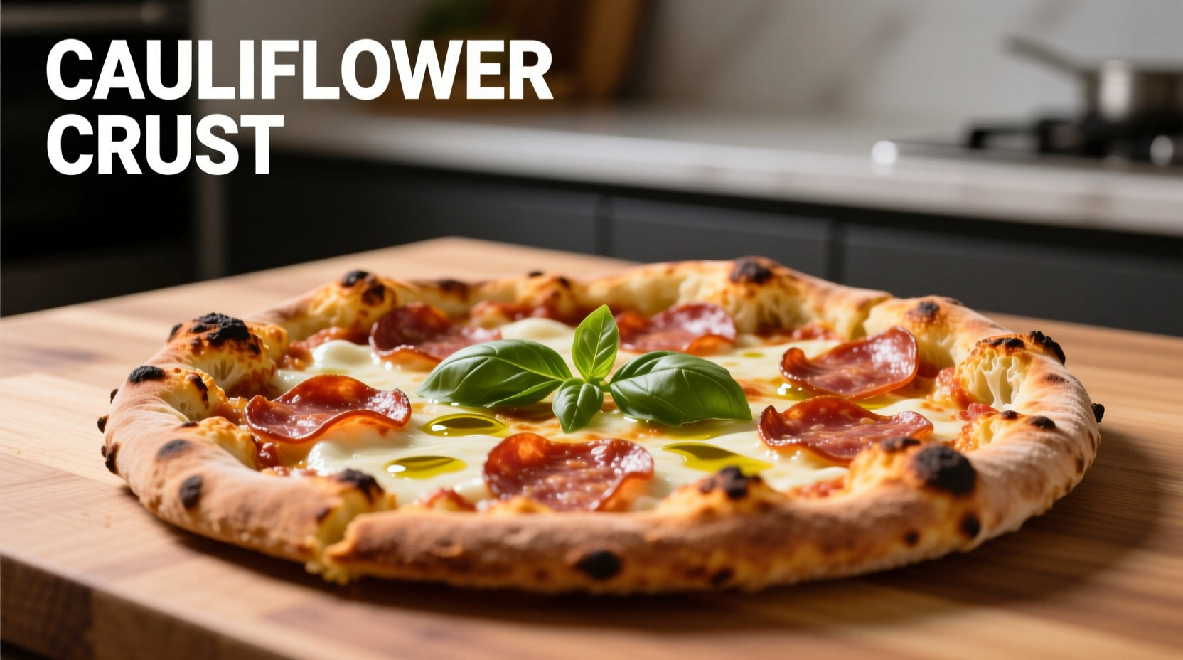 MOD Pizza cauliflower crust with toppings