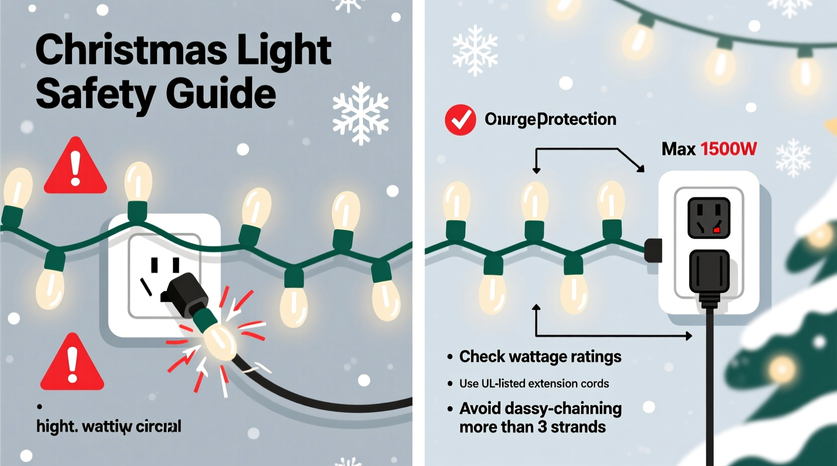 how to connect multiple strands of christmas lights without overloading outlets