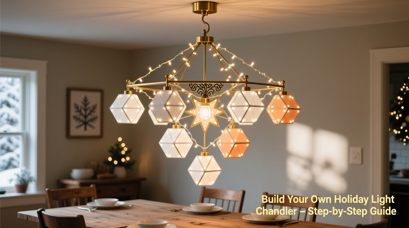how to build a custom christmas light chandelier for your dining room using modular kits