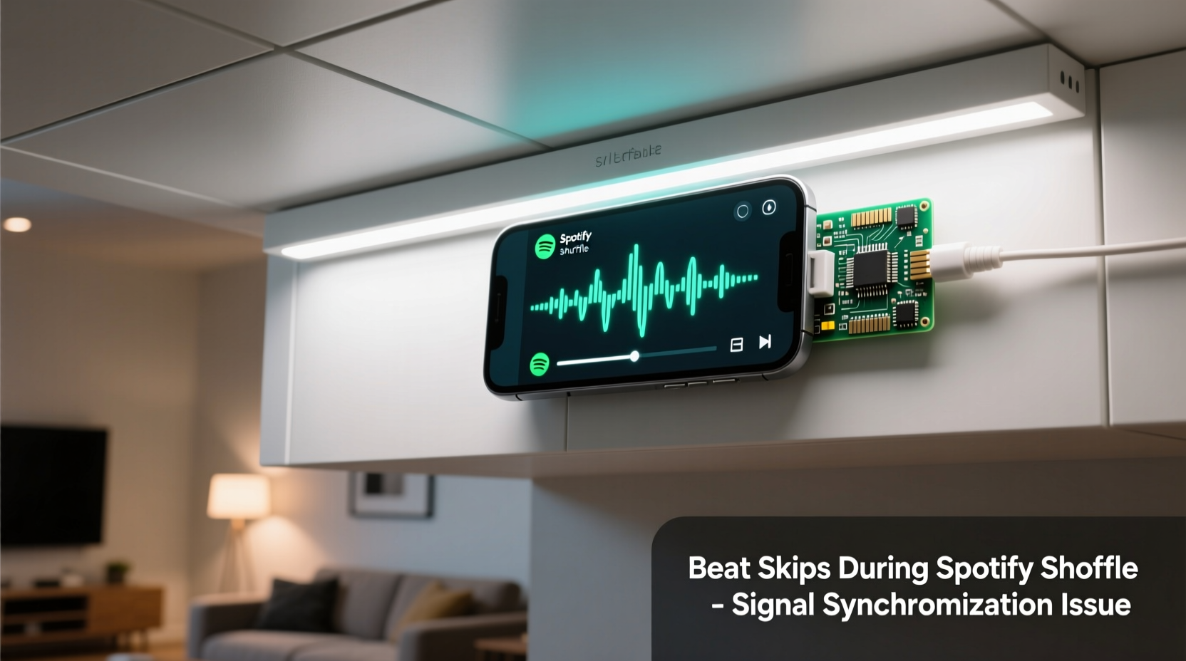 why does my programmable light sequence skip beats during spotify shuffle mode