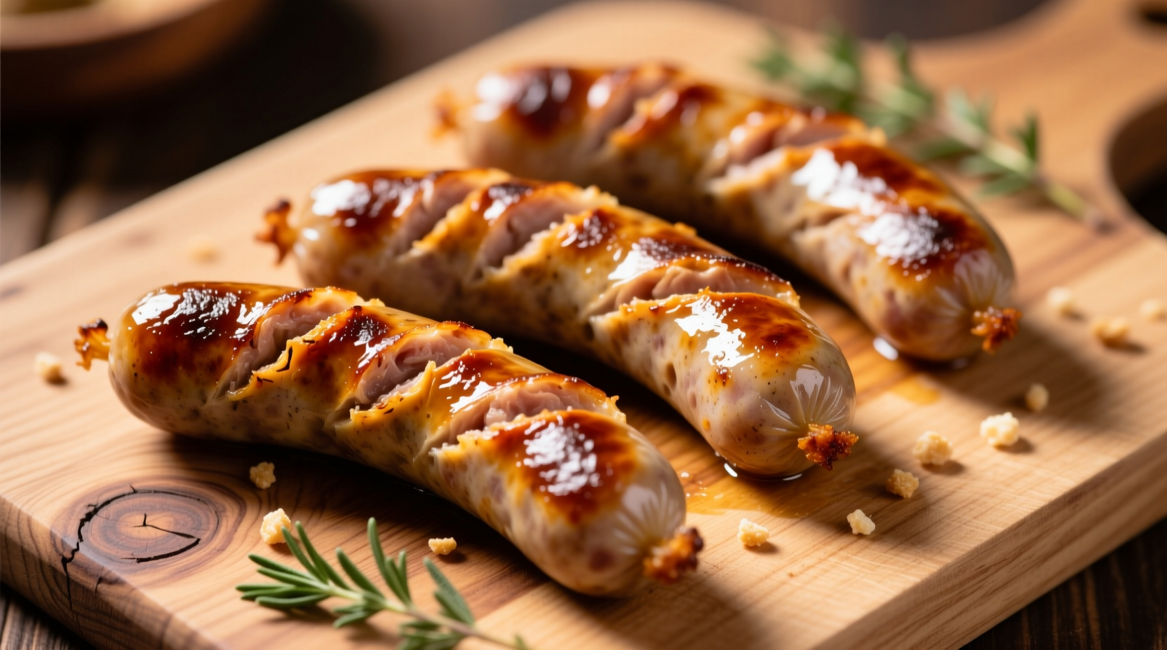 Perfectly cooked boudin links with crispy golden casing