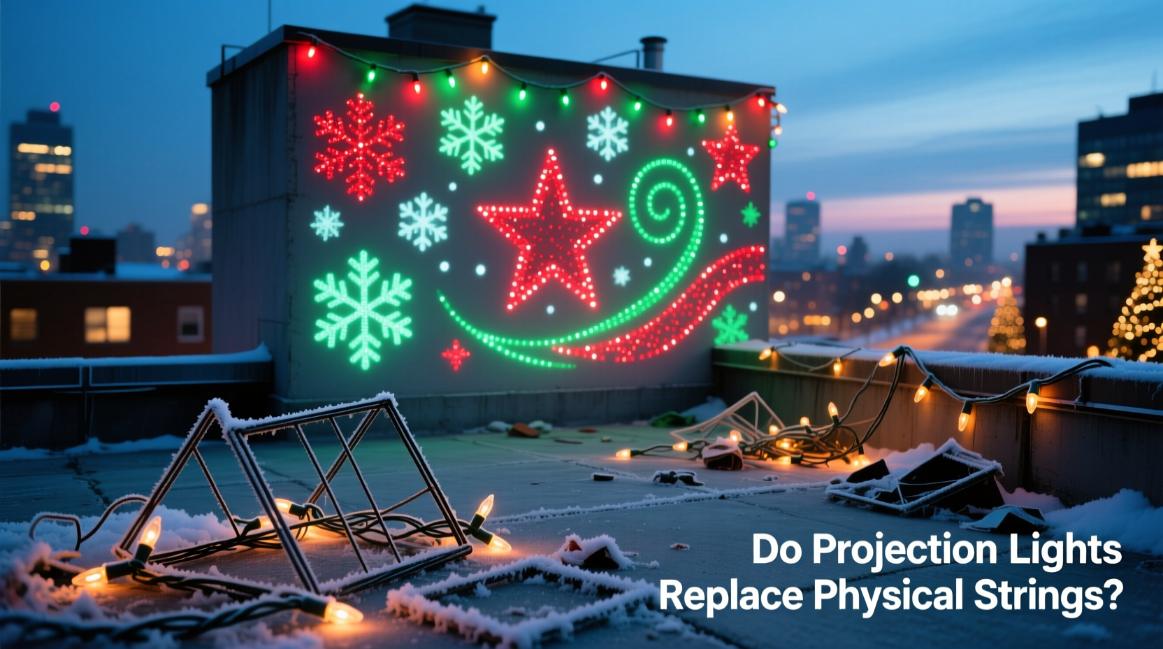 do projection christmas lights replace the need for physical strings