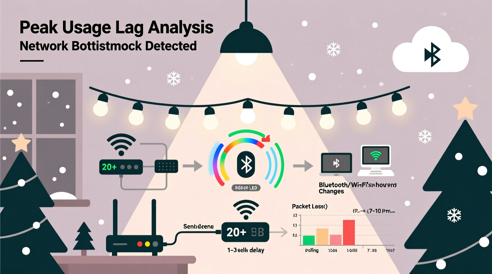why does my smart bulb christmas setup lag during peak usage hours