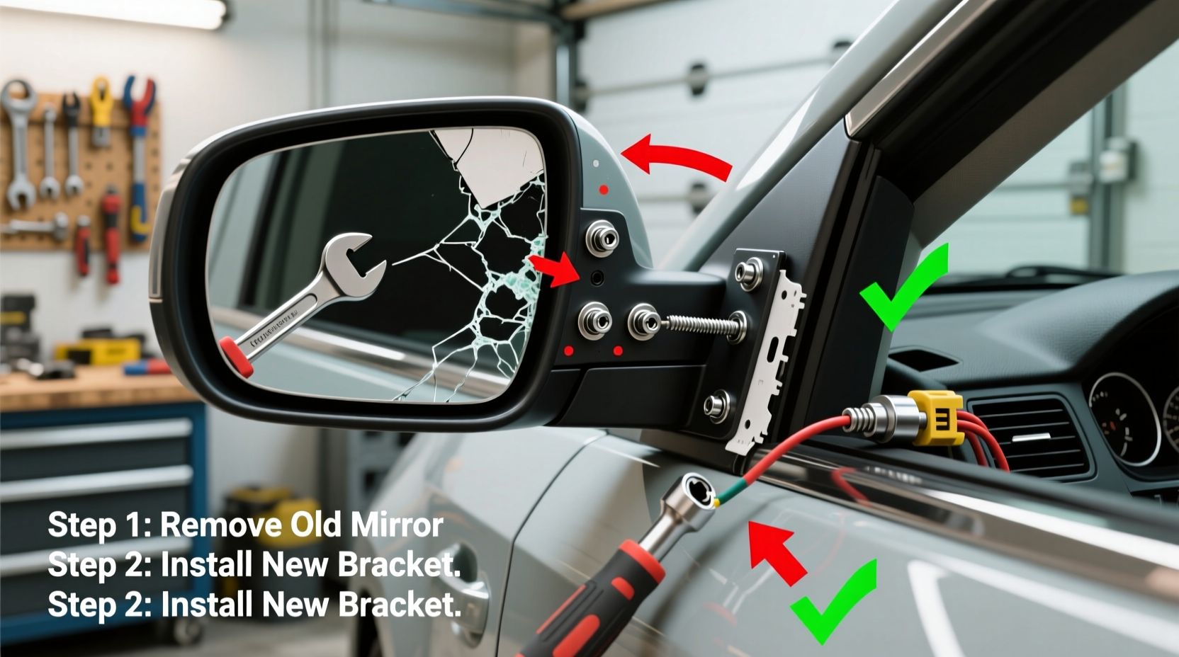 how do you fix a side mirror on a car