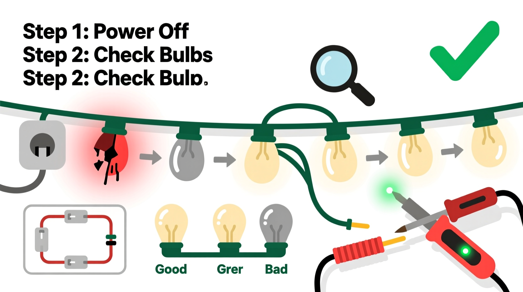 how to fix half dead string of christmas lights step by step guide