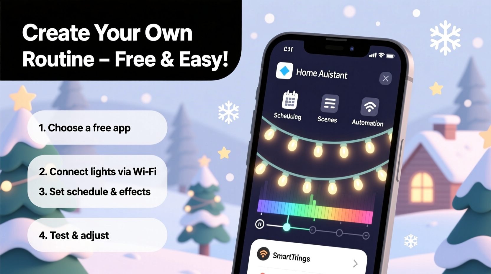 how to make your own smart christmas light routine using free apps