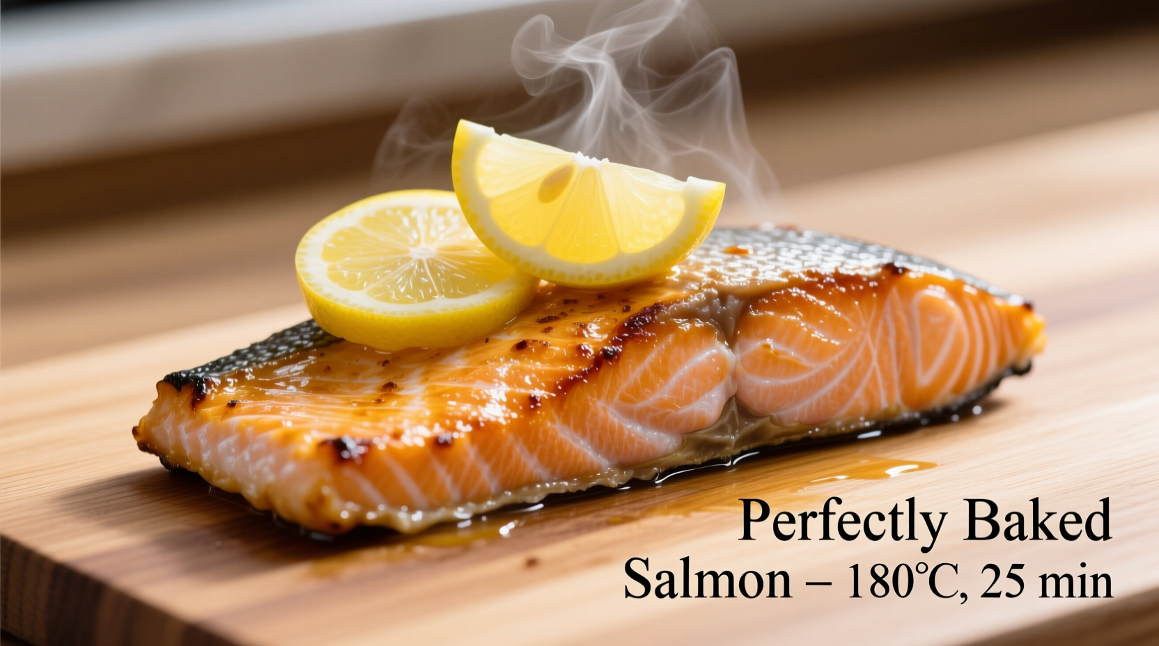 Perfectly cooked oven-baked salmon with lemon slices