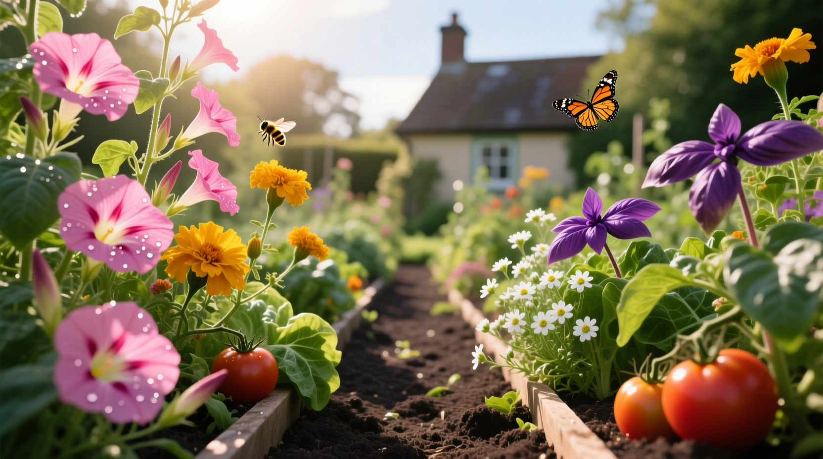 flowers for the vegetable garden