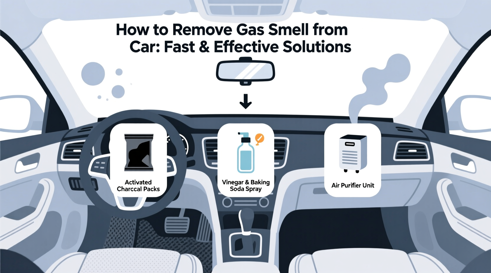 how to remove gas smell from car