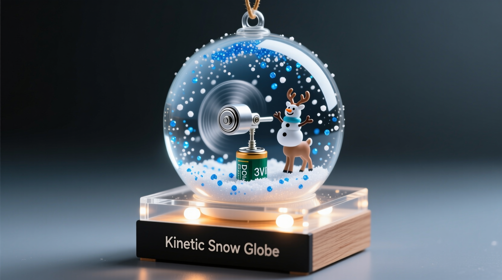 how to make a kinetic snow globe ornament using simple electronics