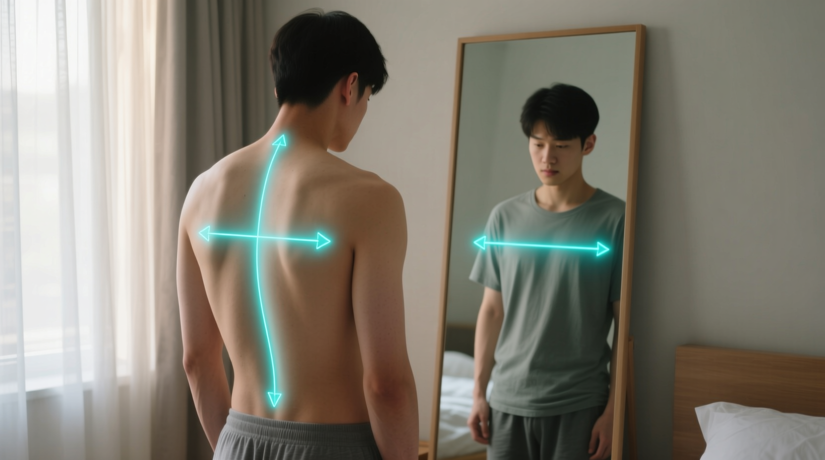 closet mirror with posture feedback