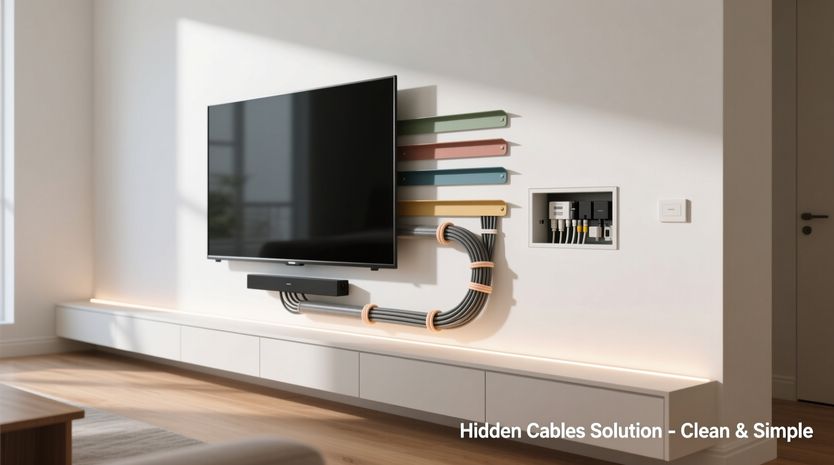 how to hide cables from your smart tv neatly