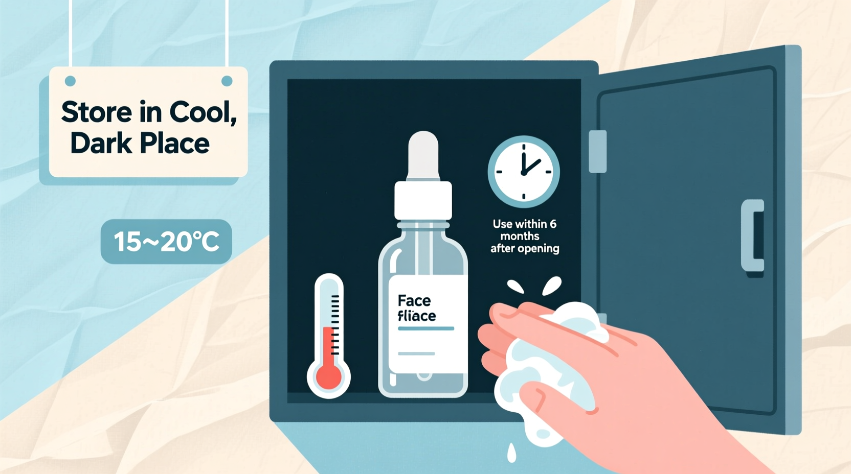 how to store opened face serum to maintain potency and prevent waste