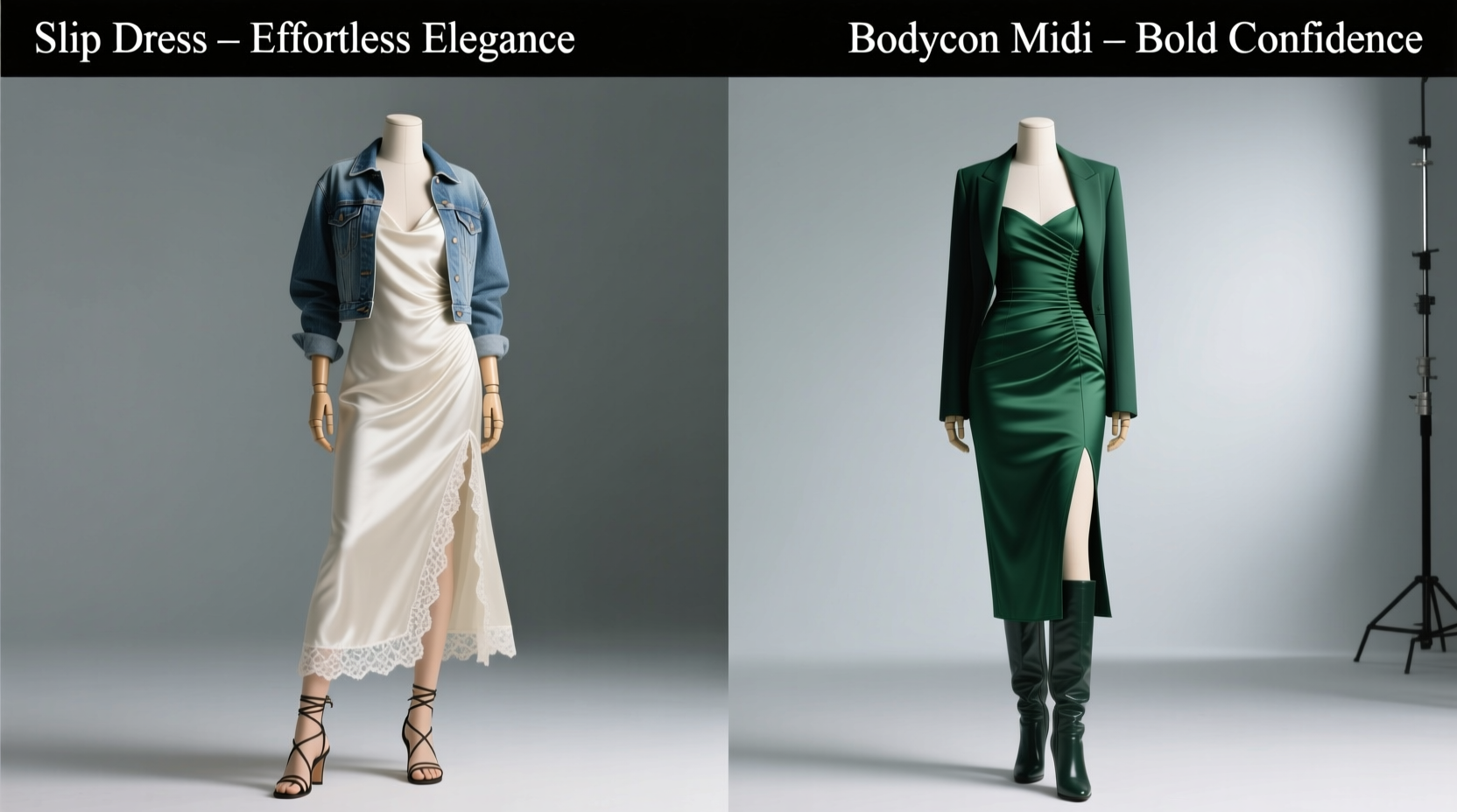 slip dresses vs bodycon midi which is easier to dress up or down
