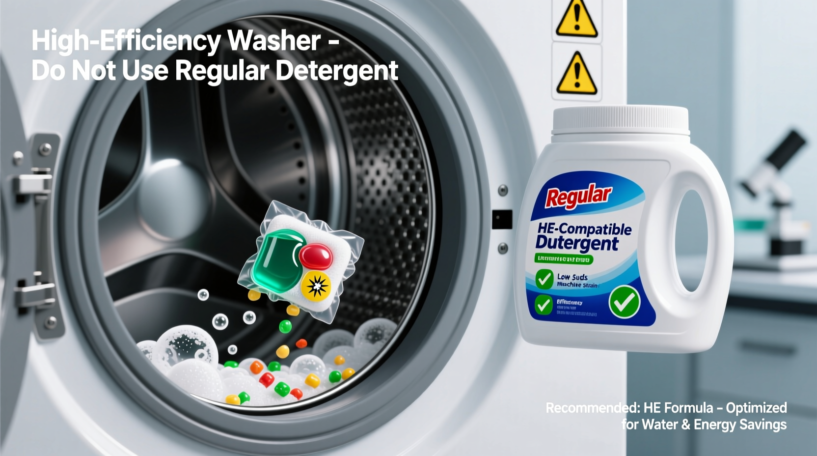 can you use regular detergent in a he washer risks and efficiency