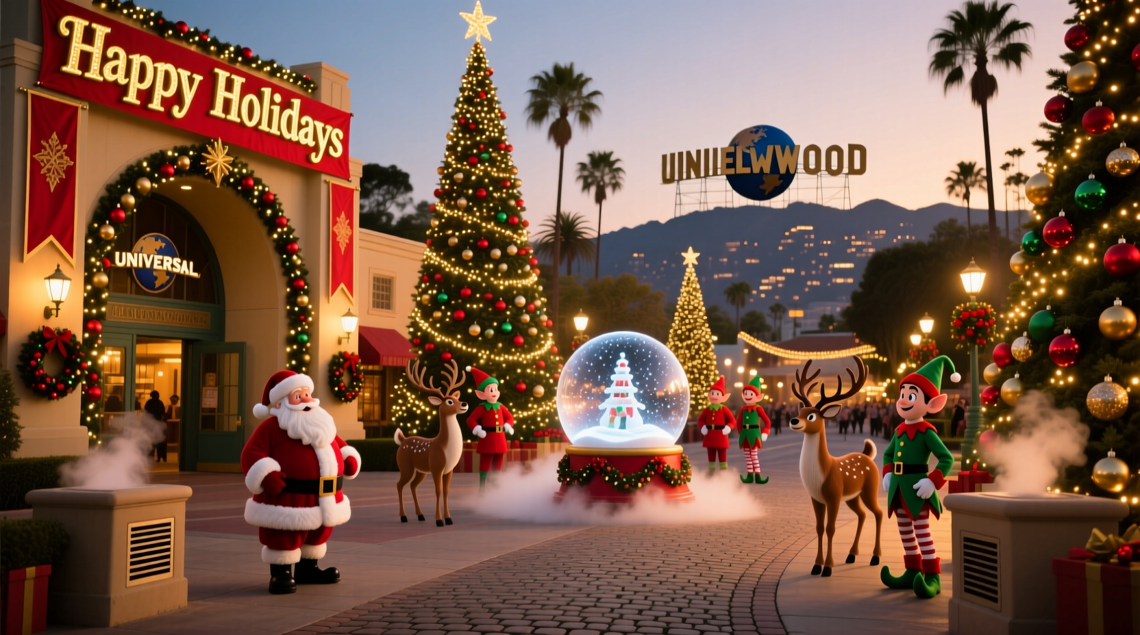 when does universal studios decorate for christmas