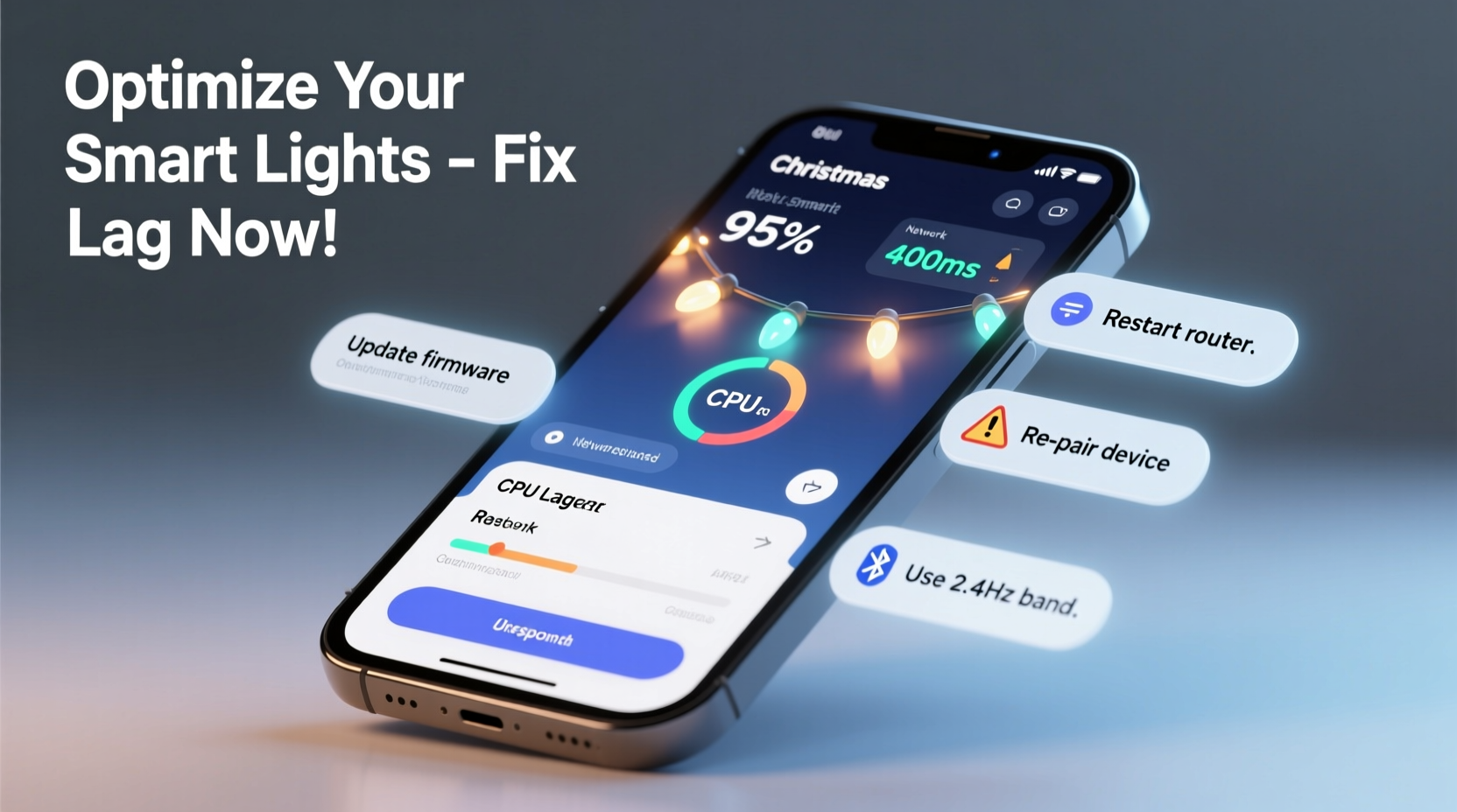 why is my smart christmas light app lagging and how to improve response