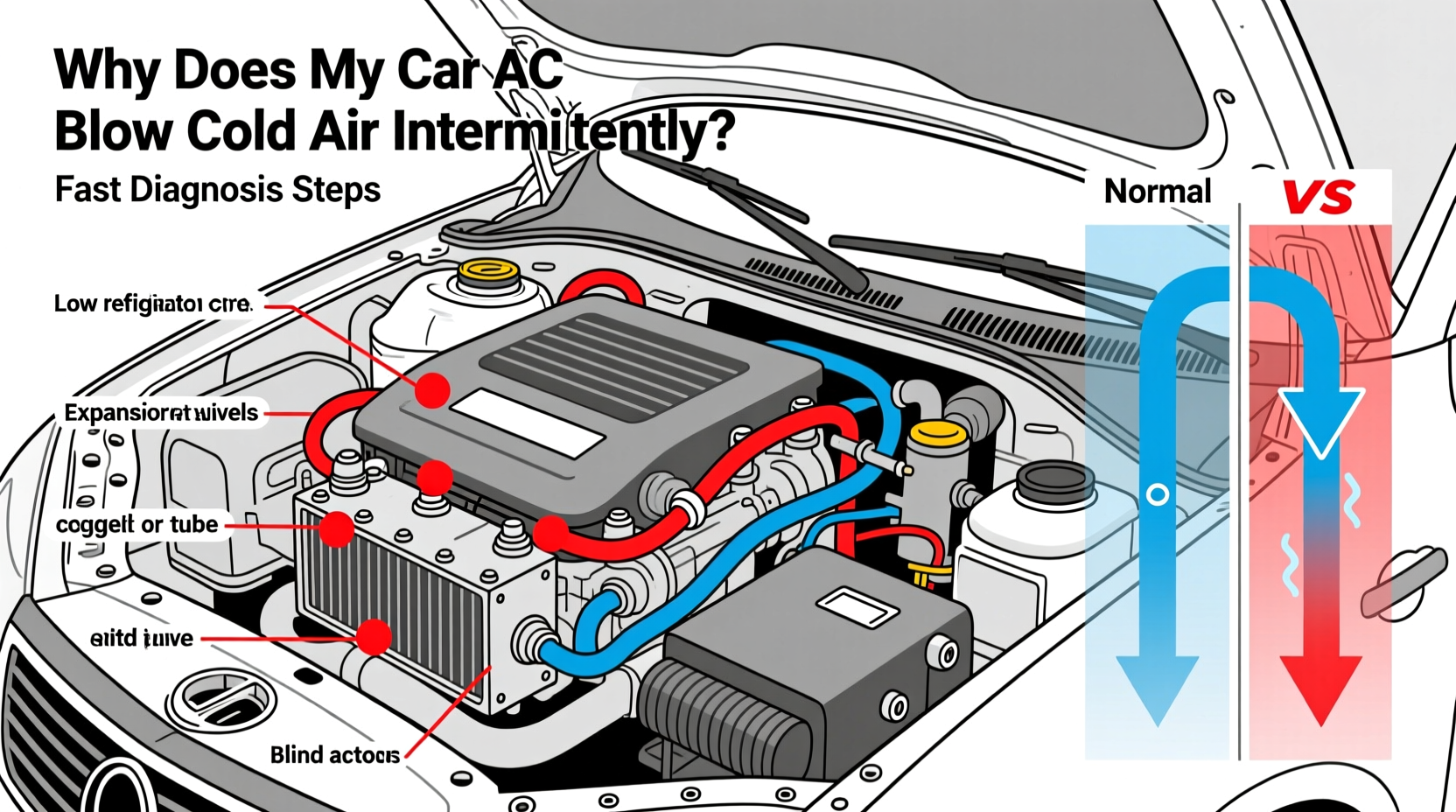 why does my car ac blow cold air intermittently and how to diagnose fast