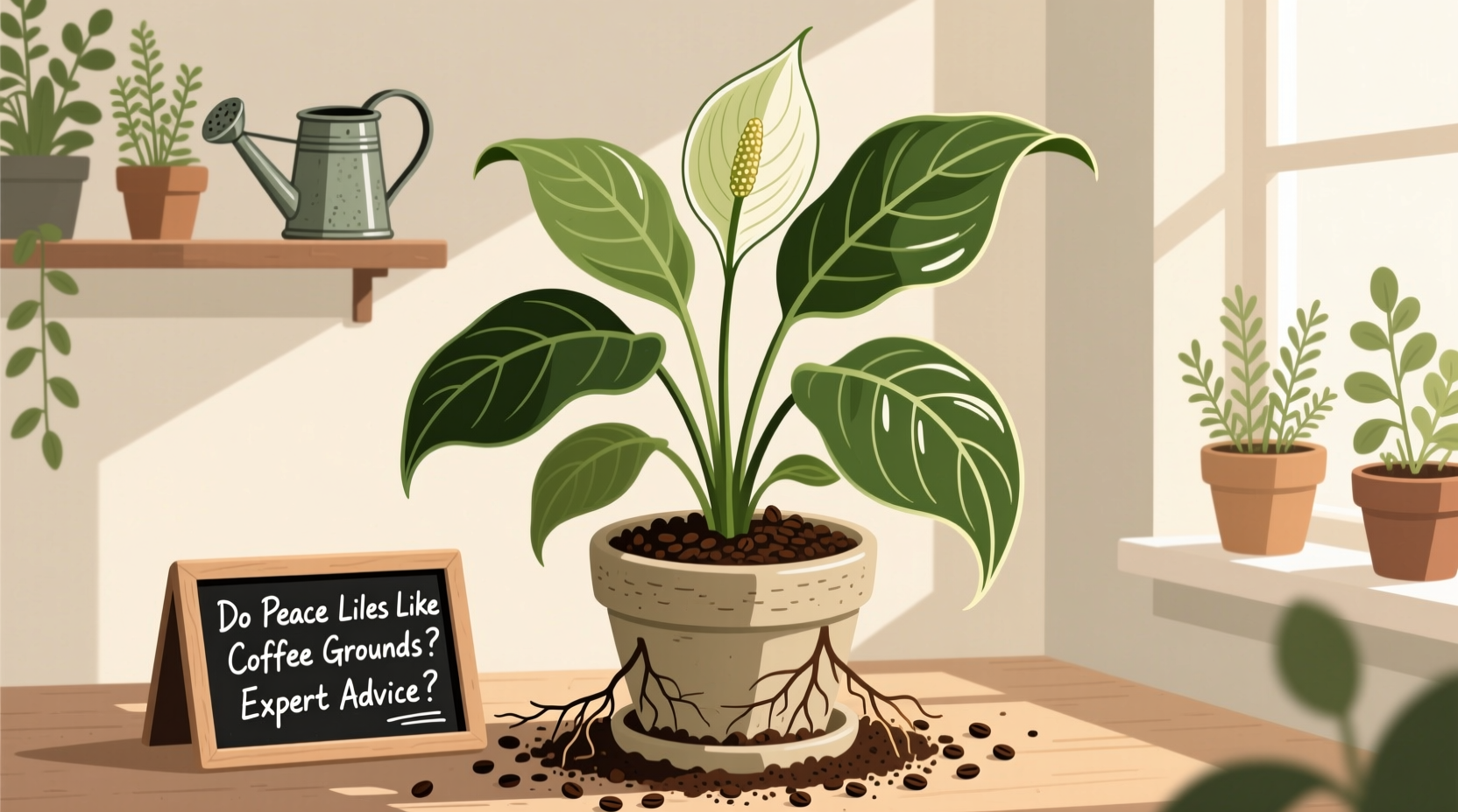 Coffee Grounds for Peace Lilies | TheHomeSprouts