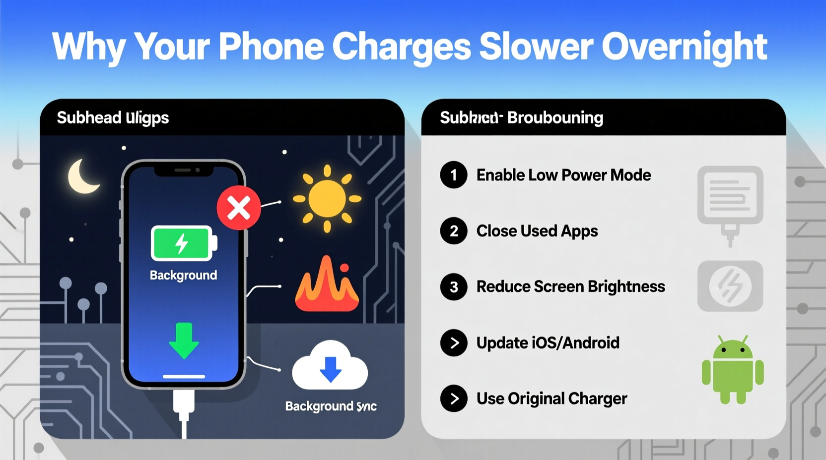 why does my phone charge slower overnight troubleshooting tips