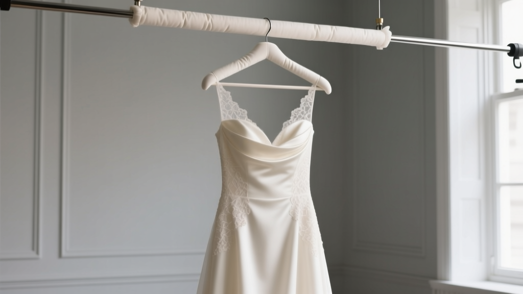How to Hang Wedding Dress for Photos (2026)