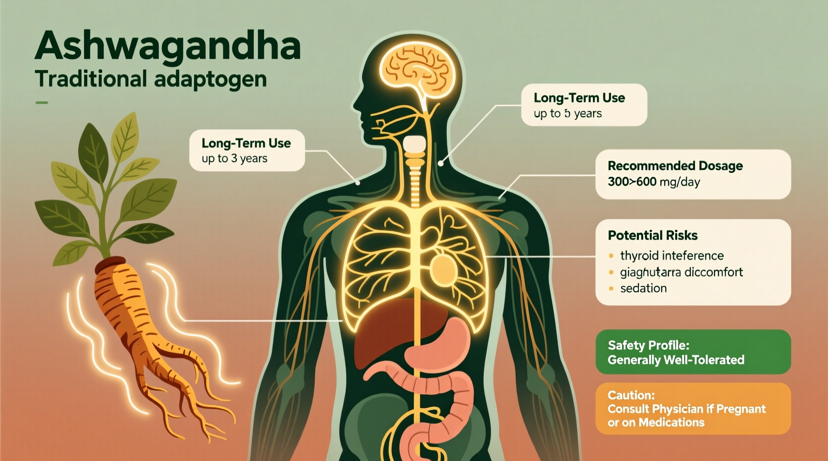 is ashwagandha safe for long term use adaptogen risks explained