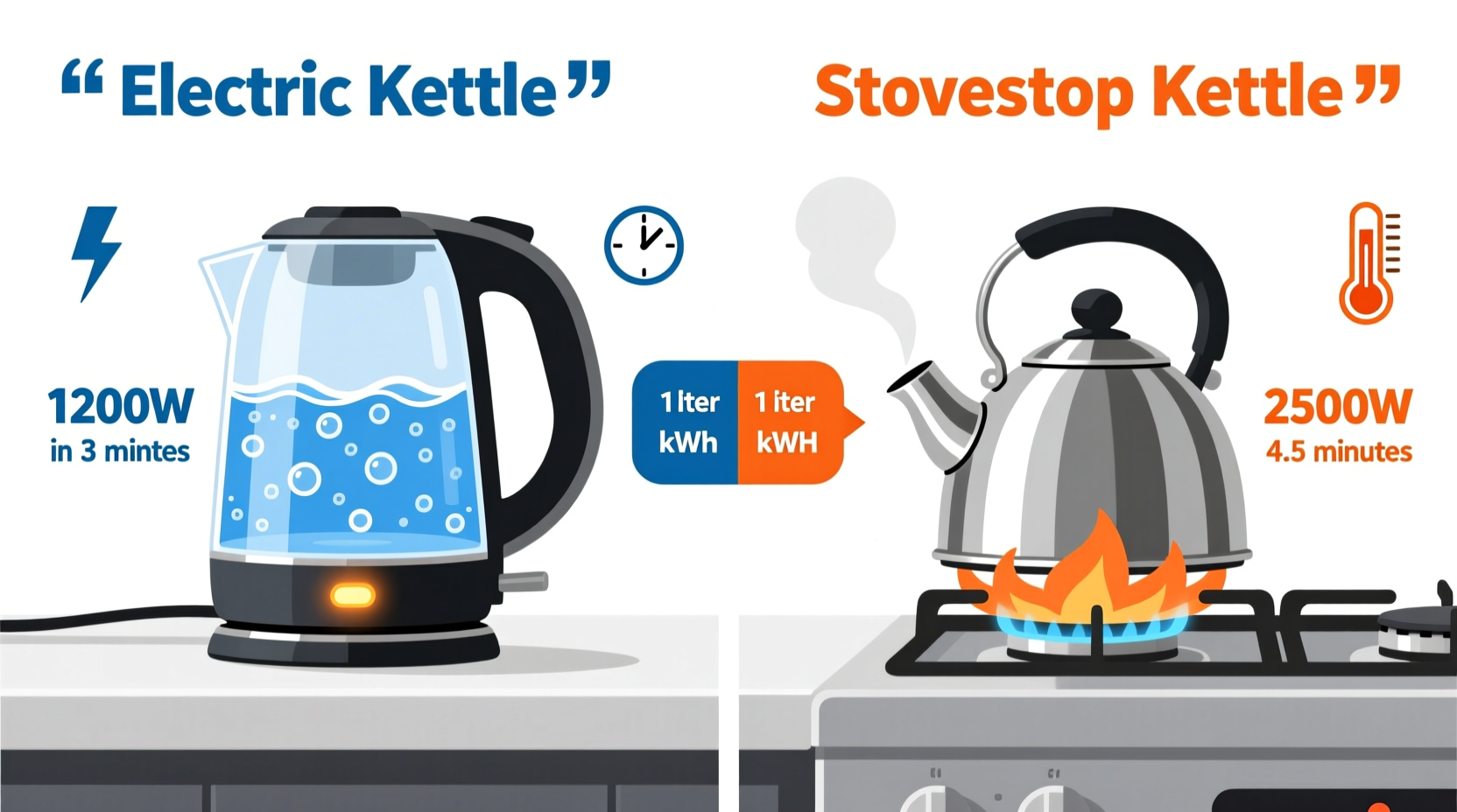 Electric Kettle Vs Stovetop Kettle Which Boils Water More Efficiently