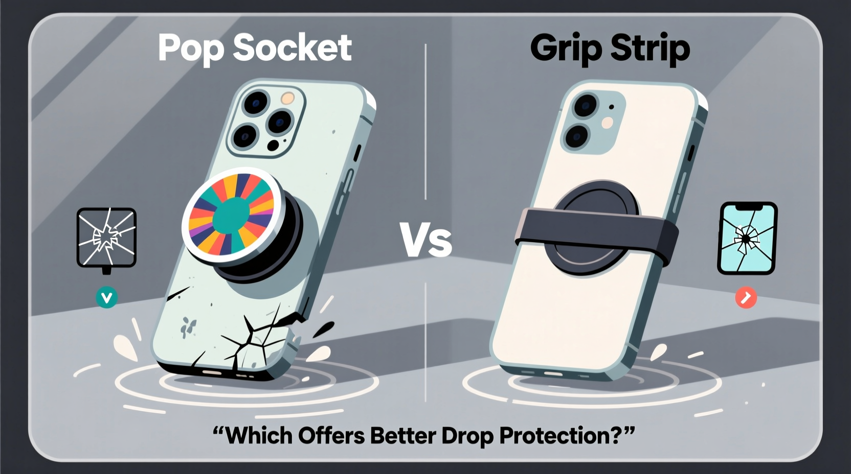 pop sockets vs grip strips which offers better drop protection