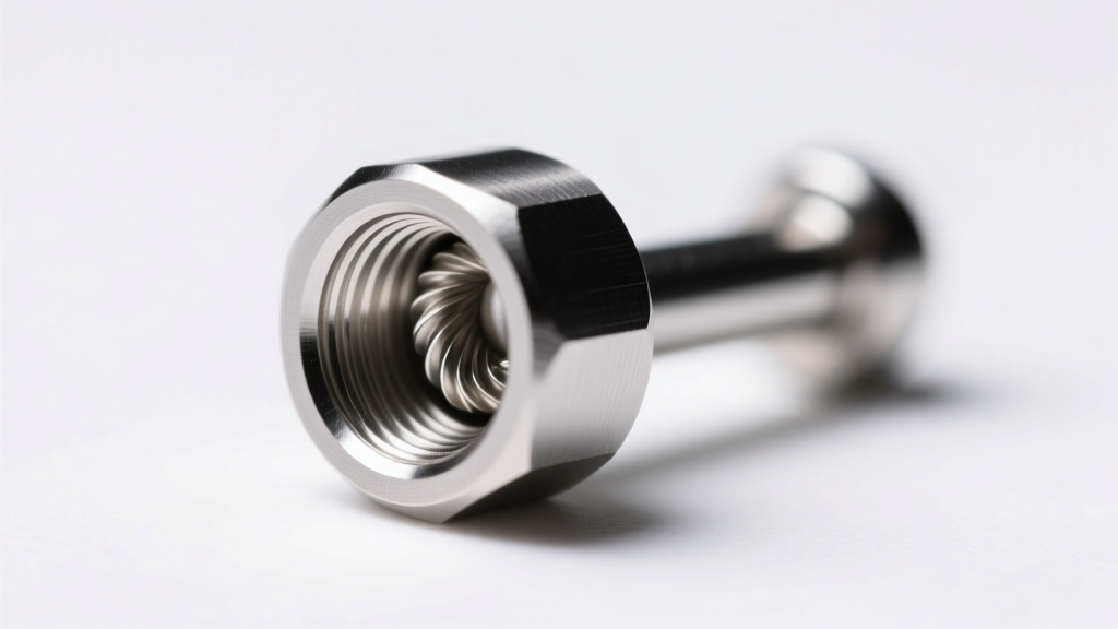 Macro view of a 14-gauge 316L steel internally threaded labret stud, showing precision machining against a clean white backdrop.