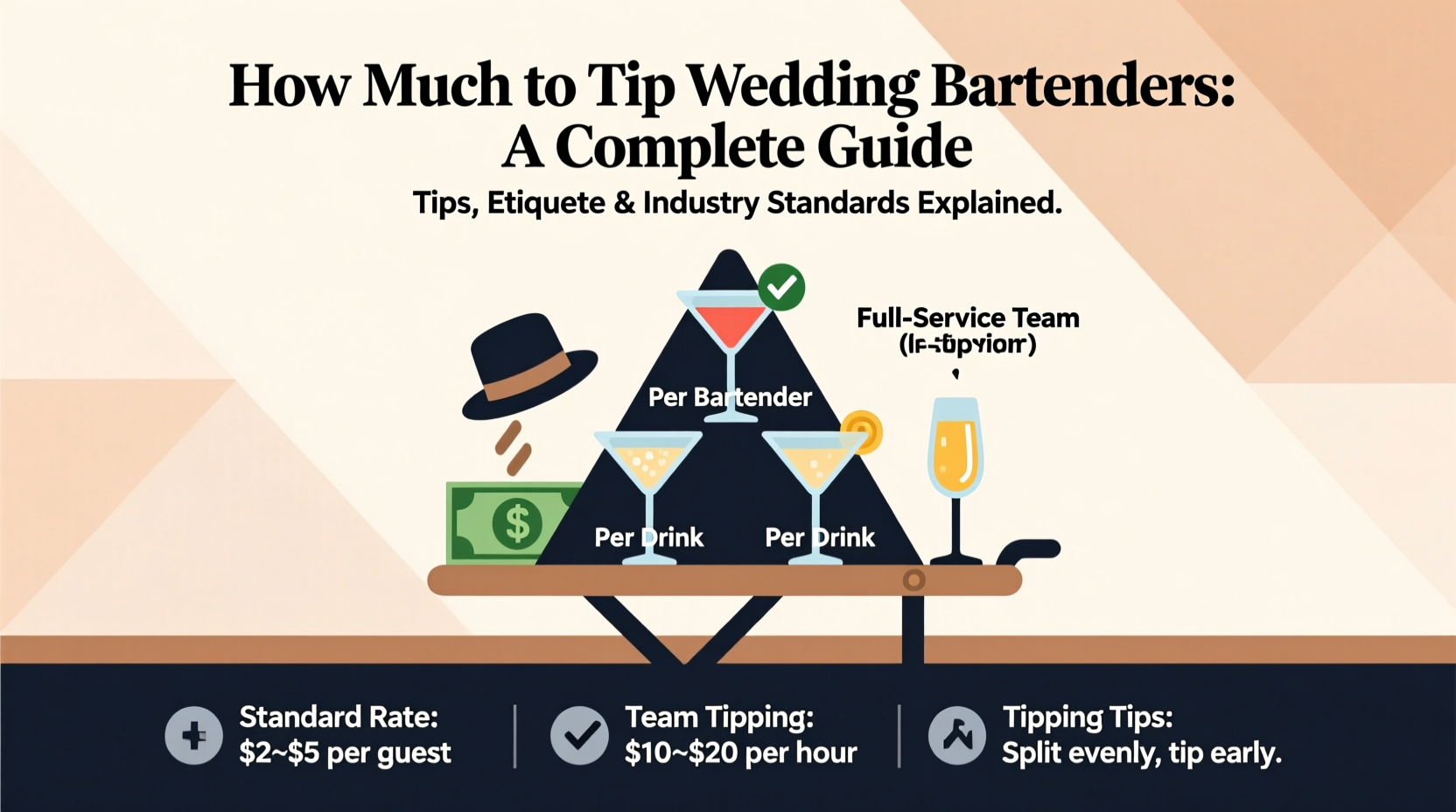 how much to tip wedding bartender