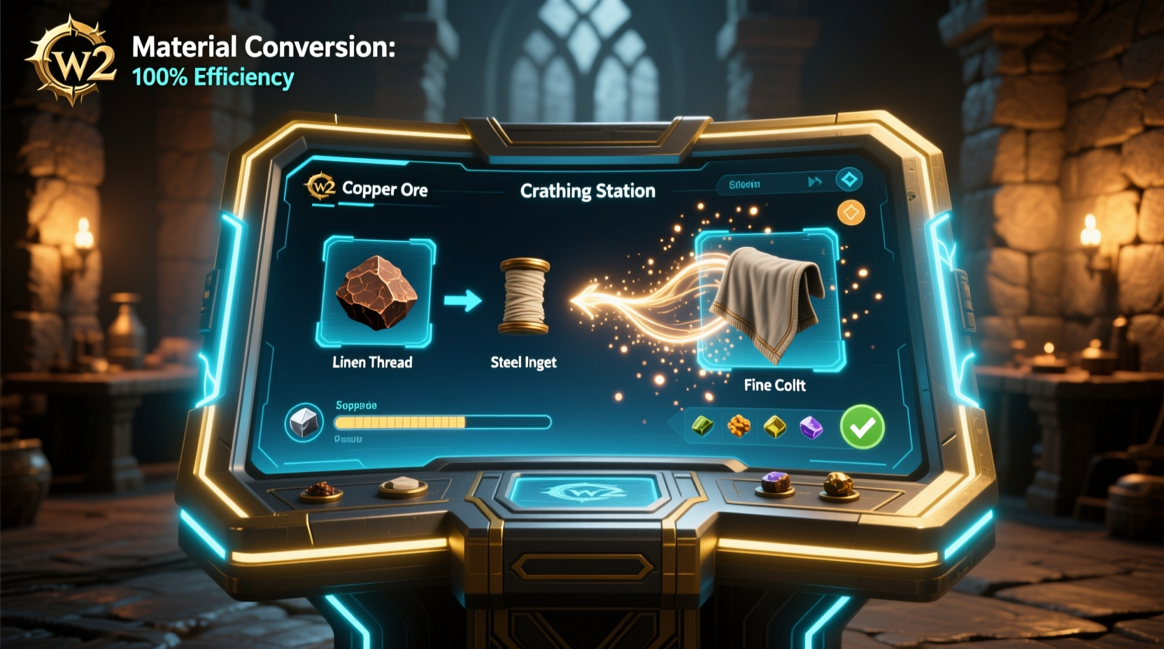 GW2 crafting station interface showing material conversion
