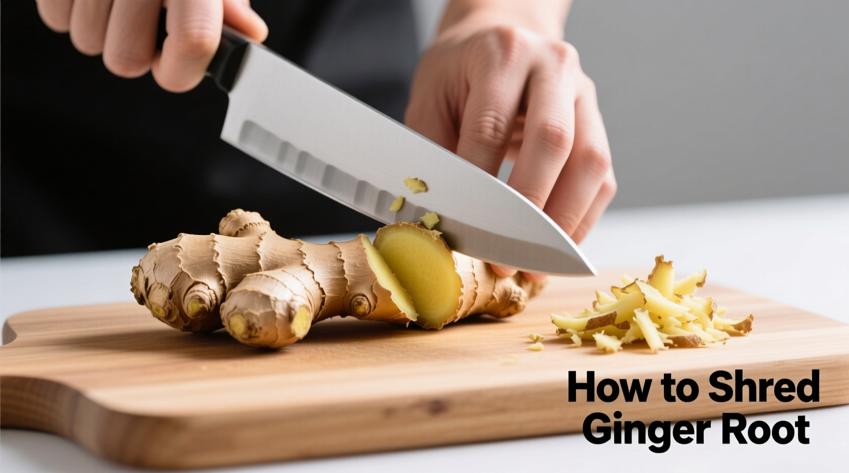 Ingwerwurzel mit verschiedenen Reibemethoden