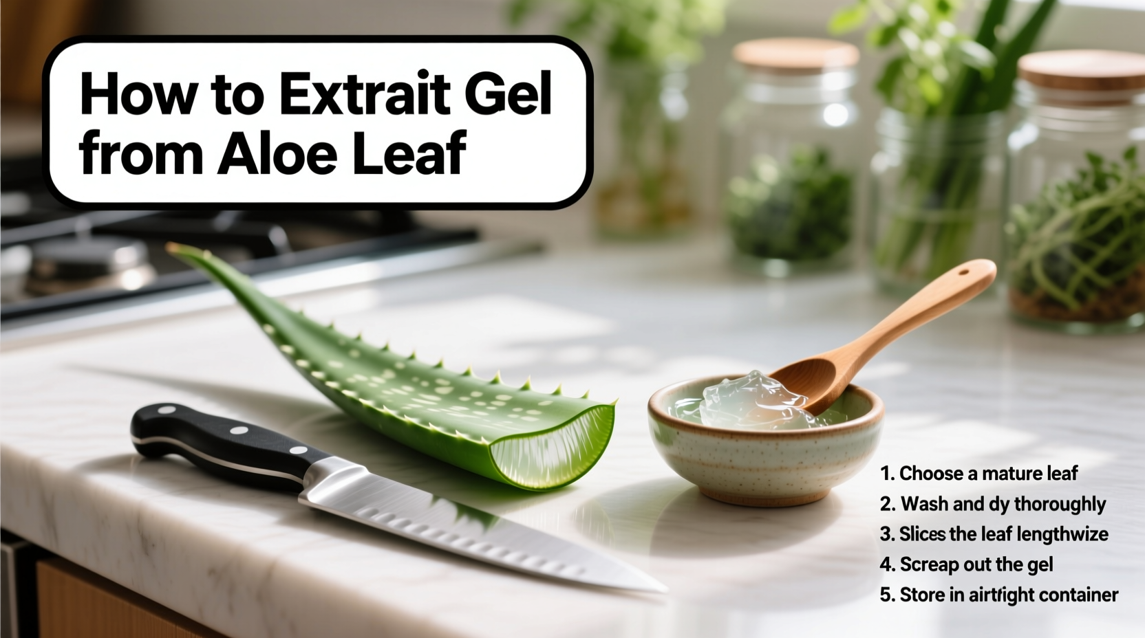 Extract Aloe Gel in 3 Steps | TheHomeSprouts