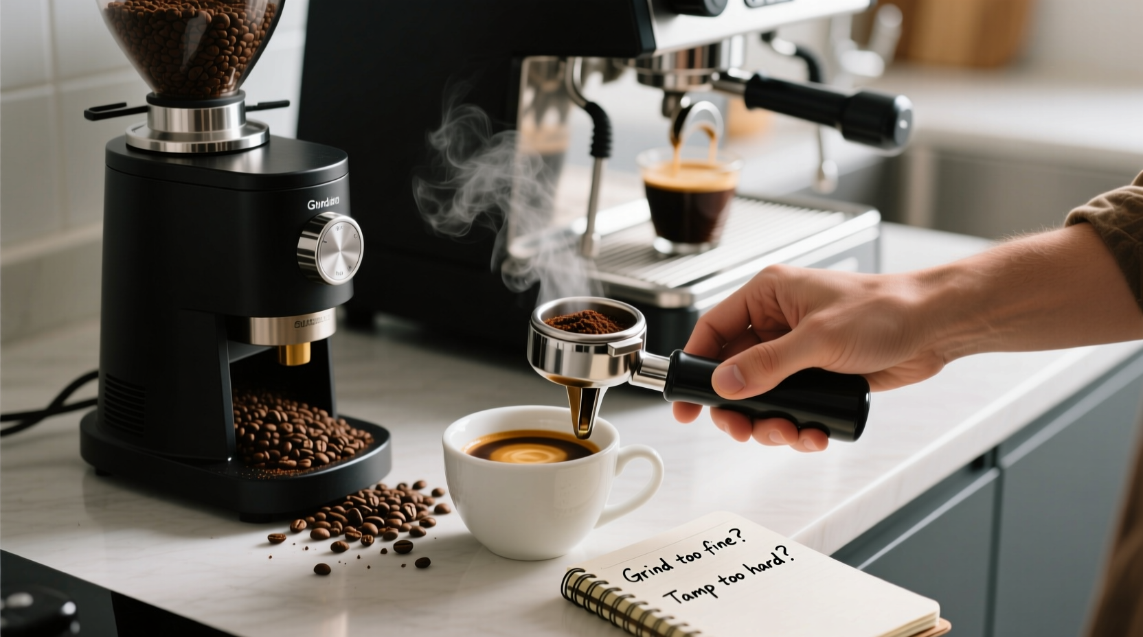 why does my espresso taste bitter adjusting grind size and tamp pressure