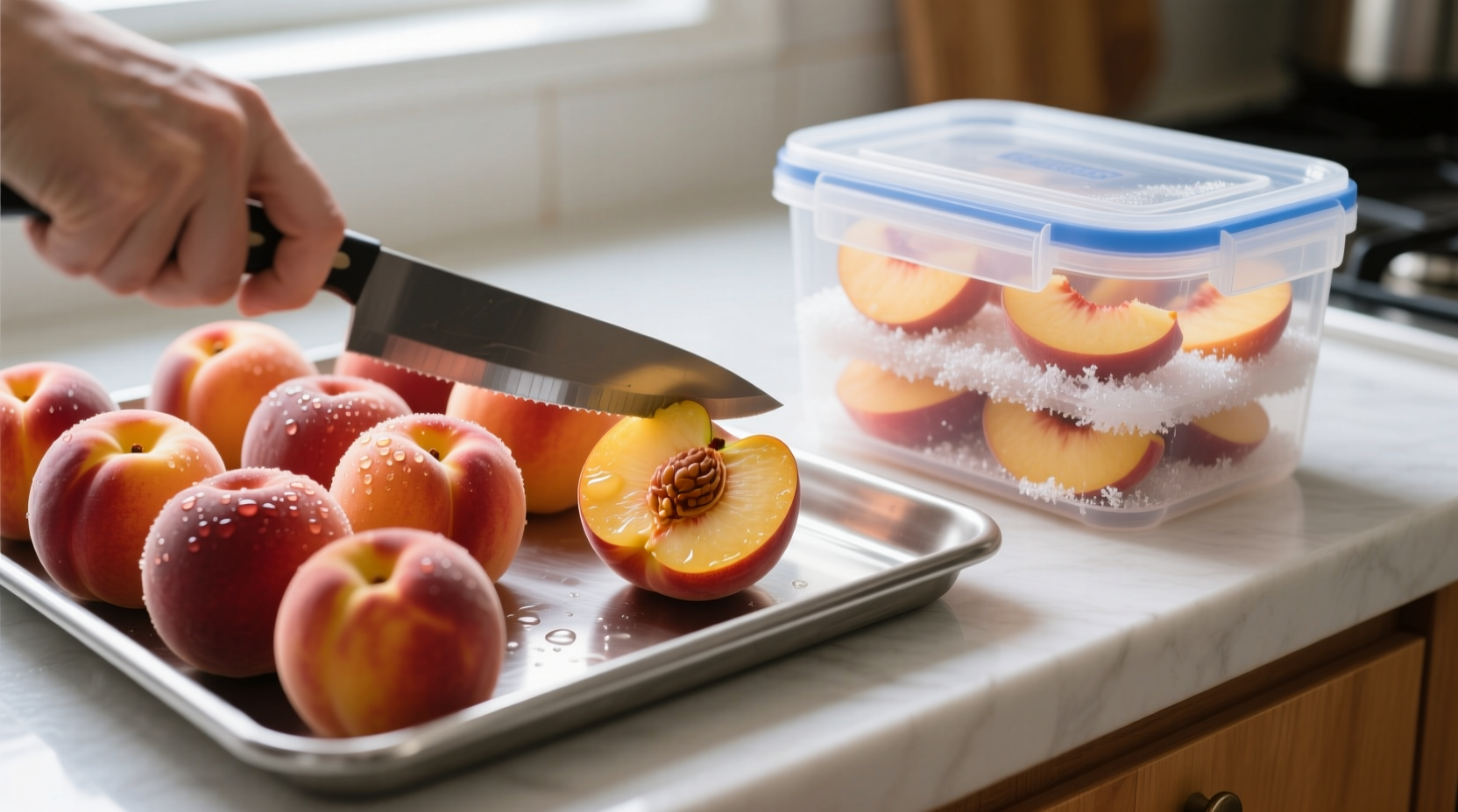 how to freeze peaches