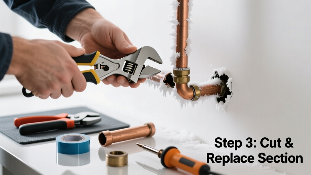 How to Replace a Frozen Pipe's Damaged Section