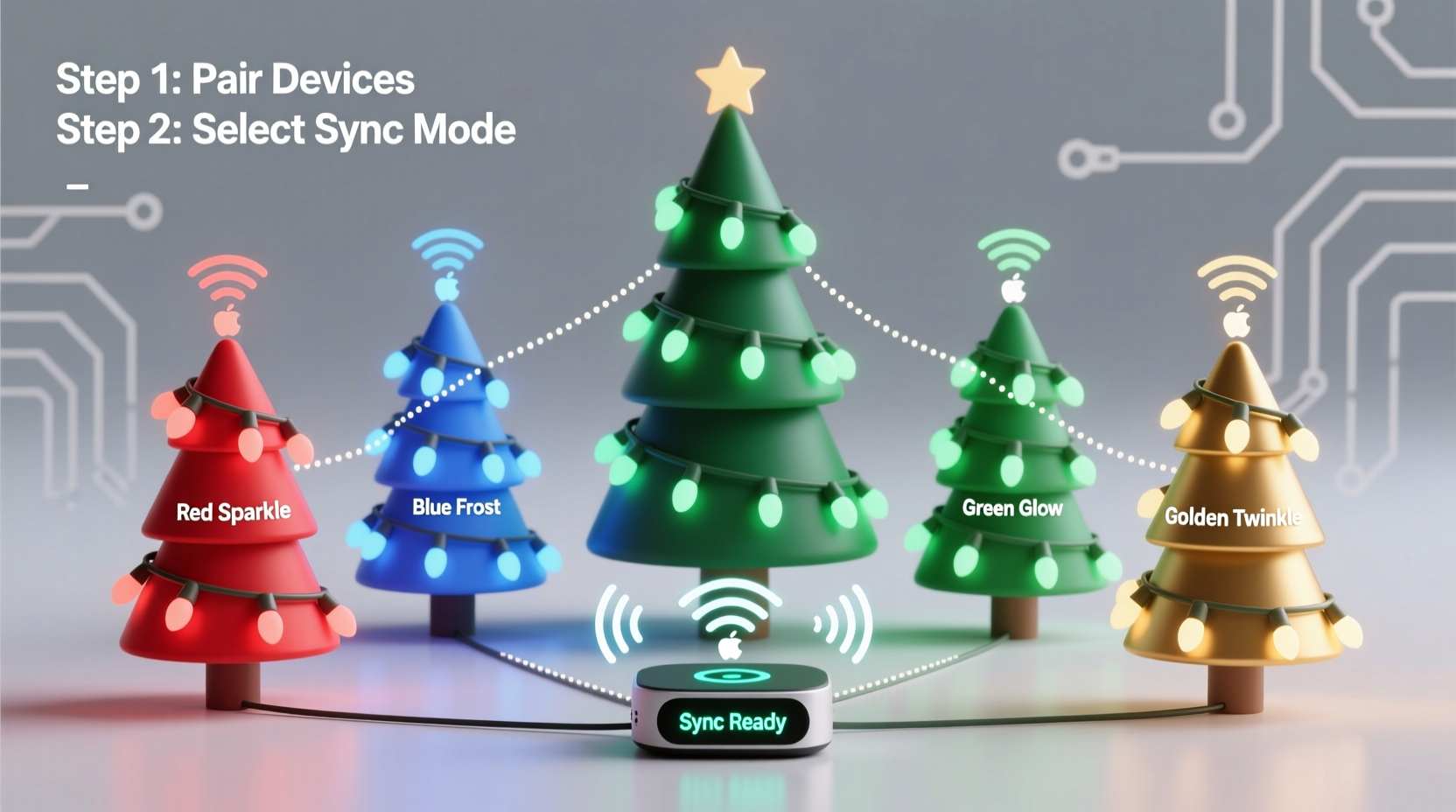 how to synchronize multiple sets of smart christmas lights seamlessly