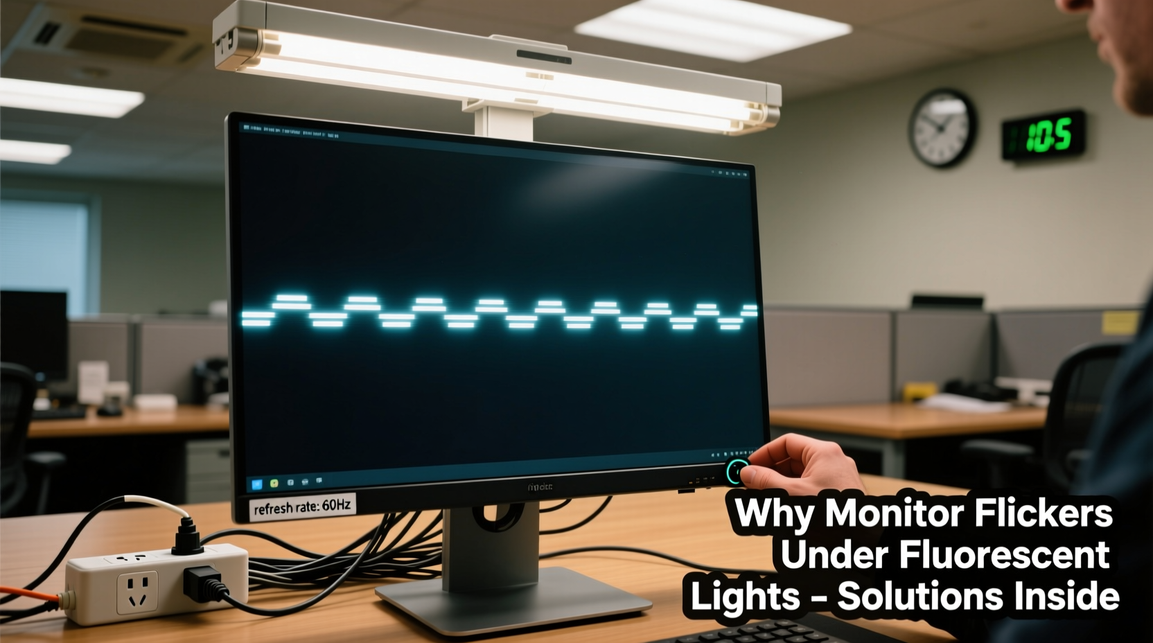 why does my monitor flicker under fluorescent lights and how to stop it